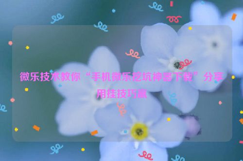 微乐技术教你“手机微乐挖坑神器下载”分享用挂技巧赢