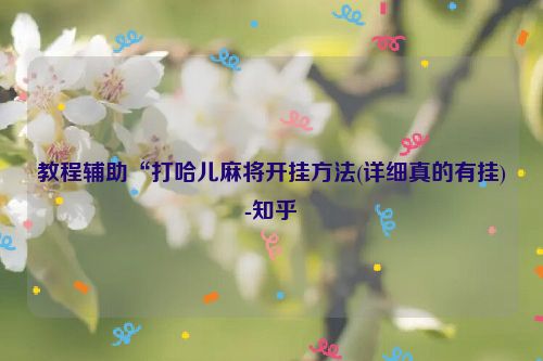 教程辅助“打哈儿麻将开挂方法(详细真的有挂)-知乎