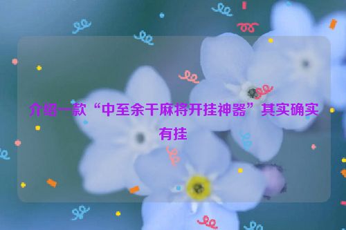 介绍一款“中至余干麻将开挂神器”其实确实有挂