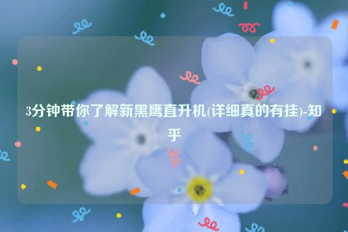 3分钟带你了解新黑鹰直升机(详细真的有挂)-知乎