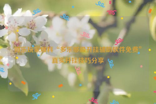 微乐玩家爆料“多乐够级开挂辅助软件免费”真实开挂技巧分享