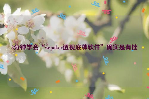 3分钟学会“wepoker透视底牌软件”确实是有挂