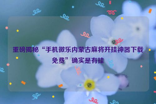 重磅揭秘“手机微乐内蒙古麻将开挂神器下载免费”确实是有挂