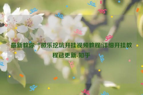 最新教你“微乐挖坑开挂视频教程!详细开挂教程已更新-知乎