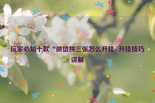 玩家必知十款“微信拼三张怎么开挂- 开挂技巧讲解