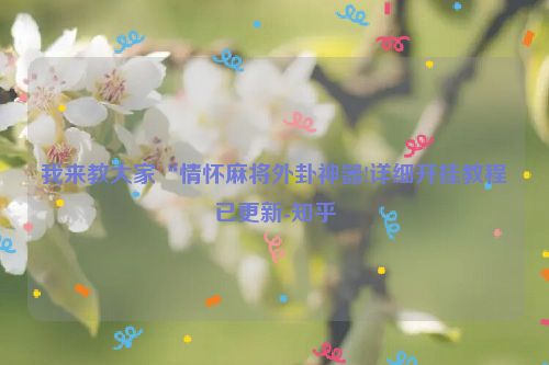 我来教大家“情怀麻将外卦神器!详细开挂教程已更新-知乎