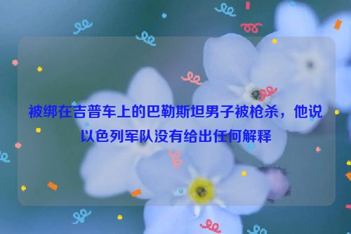 被绑在吉普车上的巴勒斯坦男子被枪杀，他说以色列军队没有给出任何解释