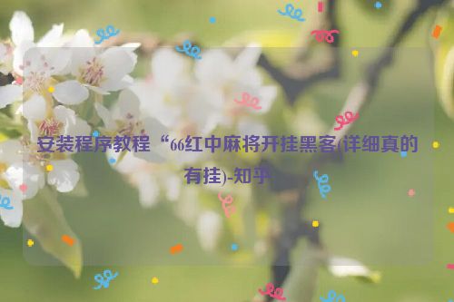 安装程序教程“66红中麻将开挂黑客(详细真的有挂)-知乎