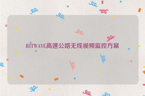 BITWAVE高速公路无线视频监控方案