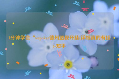 1分钟学会“wepoker德州透视开挂(详细真的有挂)-知乎