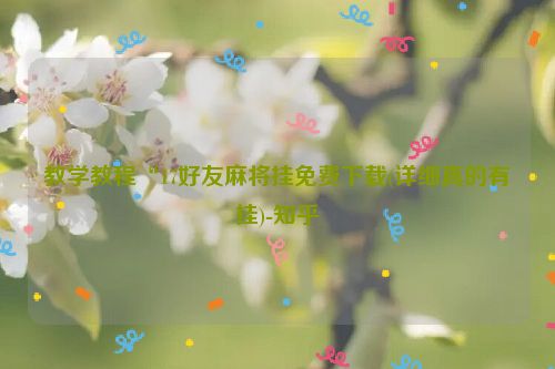 教学教程“17好友麻将挂免费下载(详细真的有挂)-知乎