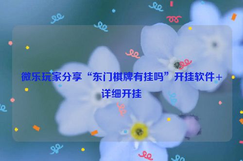 微乐玩家分享“东门棋牌有挂吗”开挂软件+详细开挂