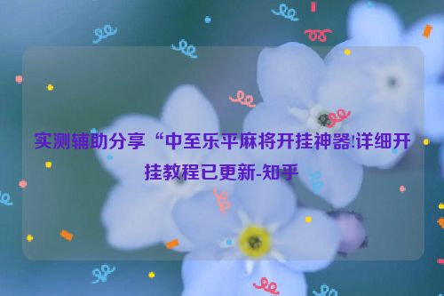 实测辅助分享“中至乐平麻将开挂神器!详细开挂教程已更新-知乎