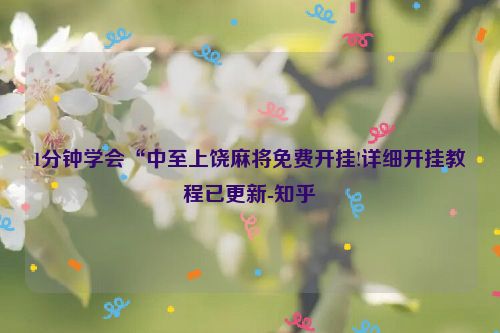 1分钟学会“中至上饶麻将免费开挂!详细开挂教程已更新-知乎