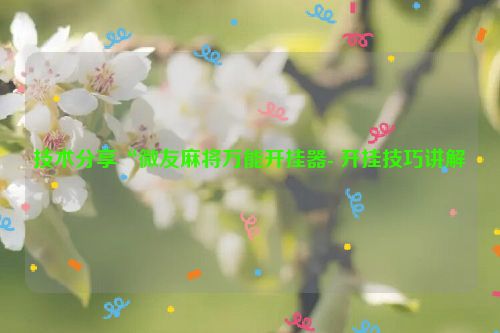 技术分享“微友麻将万能开挂器- 开挂技巧讲解