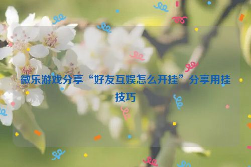微乐游戏分享“好友互娱怎么开挂”分享用挂技巧
