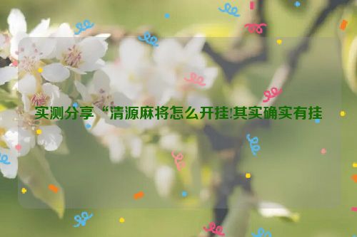 实测分享“清源麻将怎么开挂!其实确实有挂