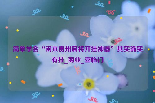 简单学会“闲来贵州麻将开挂神器”其实确实有挂_商业_喜临门