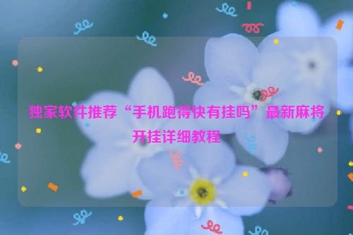独家软件推荐“手机跑得快有挂吗”最新麻将开挂详细教程