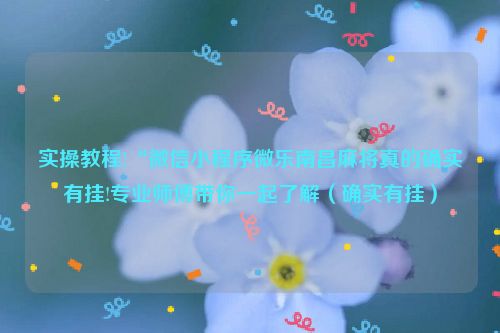 实操教程!“微信小程序微乐南昌麻将真的确实有挂!专业师傅带你一起了解（确实有挂）