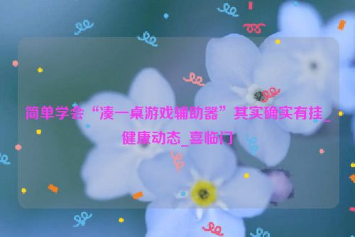 简单学会“凑一桌游戏辅助器”其实确实有挂_健康动态_喜临门
