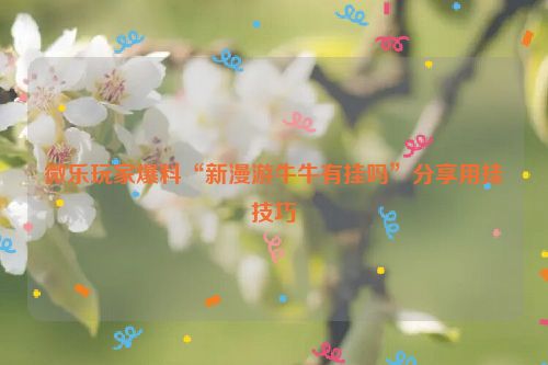 微乐玩家爆料“新漫游牛牛有挂吗”分享用挂技巧