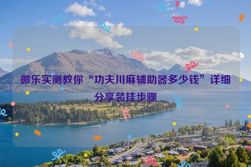 微乐实测教你“功夫川麻辅助器多少钱”详细分享装挂步骤