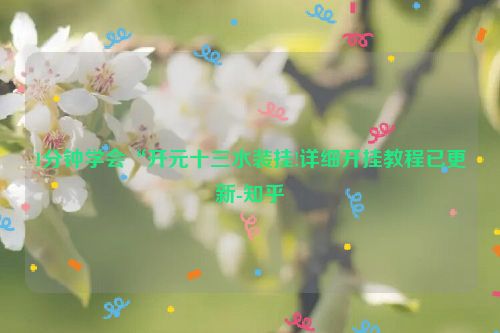 1分钟学会“开元十三水装挂!详细开挂教程已更新-知乎