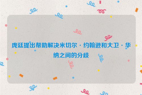 庞廷提出帮助解决米切尔·约翰逊和大卫·华纳之间的分歧