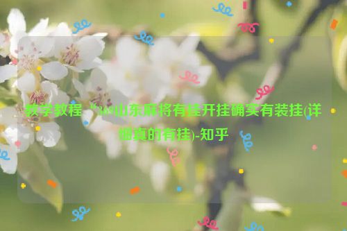 教学教程“369山东麻将有挂开挂确实有装挂(详细真的有挂)-知乎
