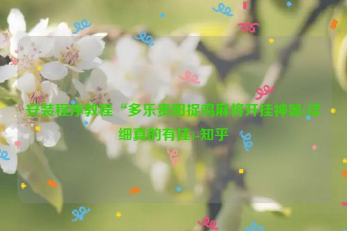 安装程序教程“多乐贵阳捉鸡麻将开挂神器(详细真的有挂)-知乎