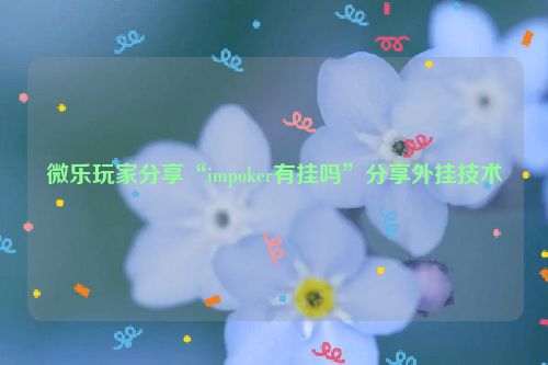 微乐玩家分享“impoker有挂吗”分享外挂技术