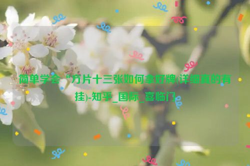 简单学会“方片十三张如何拿好牌(详细真的有挂)-知乎_国际_喜临门