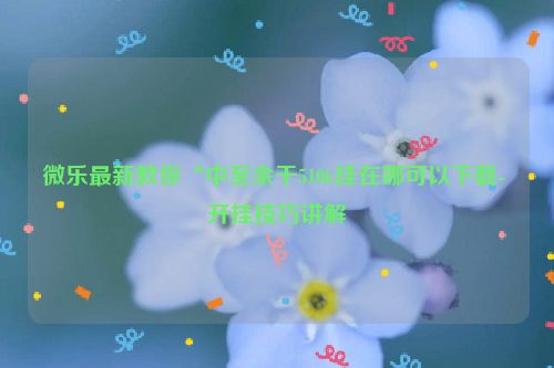微乐最新教你“中至余干510k挂在哪可以下载- 开挂技巧讲解
