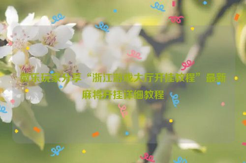 微乐玩家分享“浙江游戏大厅开挂教程”最新麻将开挂详细教程