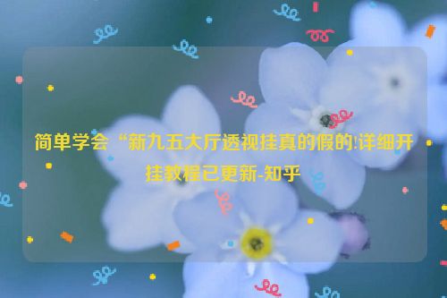 简单学会“新九五大厅透视挂真的假的!详细开挂教程已更新-知乎