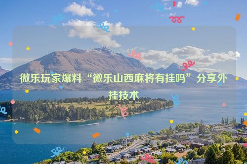微乐玩家爆料“微乐山西麻将有挂吗”分享外挂技术