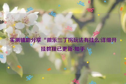 实测辅助分享“微乐三丁拐玩法有挂么!详细开挂教程已更新-知乎