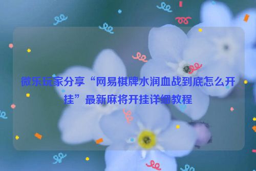 微乐玩家分享“网易棋牌水润血战到底怎么开挂”最新麻将开挂详细教程