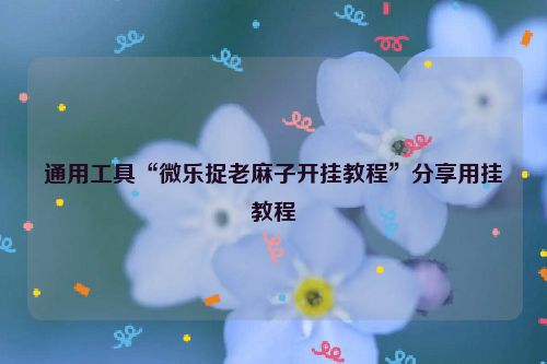 通用工具“微乐捉老麻子开挂教程”分享用挂教程