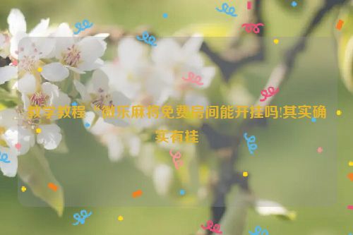 教学教程“微乐麻将免费房间能开挂吗!其实确实有挂
