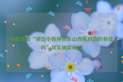 分析必看“微信小程序微乐山西麻将真的有挂吗”其实确实有挂