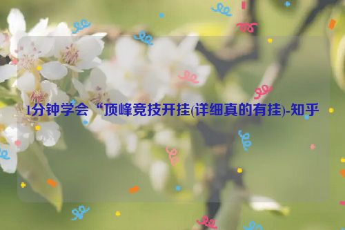 1分钟学会“顶峰竞技开挂(详细真的有挂)-知乎