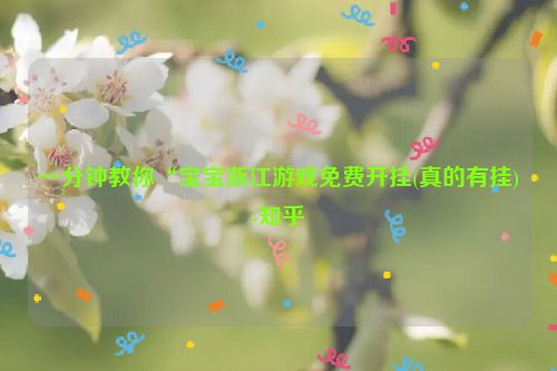 一分钟教你“宝宝浙江游戏免费开挂(真的有挂)-知乎