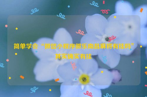 简单学会“微信小程序微乐南昌麻将有挂吗”其实确实有挂