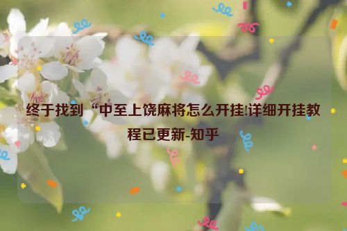 终于找到“中至上饶麻将怎么开挂!详细开挂教程已更新-知乎