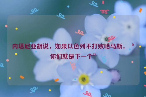 内塔尼亚胡说，如果以色列不打败哈马斯，“你们就是下一个”