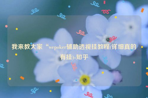 我来教大家“wepoker辅助透视挂教程(详细真的有挂)-知乎
