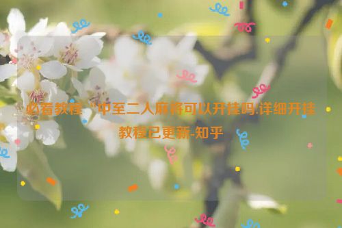 必看教程“中至二人麻将可以开挂吗!详细开挂教程已更新-知乎