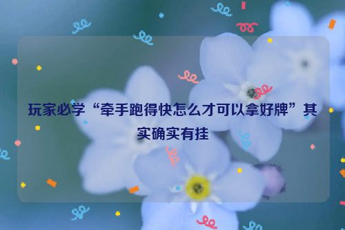 玩家必学“牵手跑得快怎么才可以拿好牌”其实确实有挂